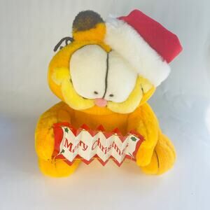 10” Musical Merry Christmas Garfield Cat Plush - Plays Tunes - No movement